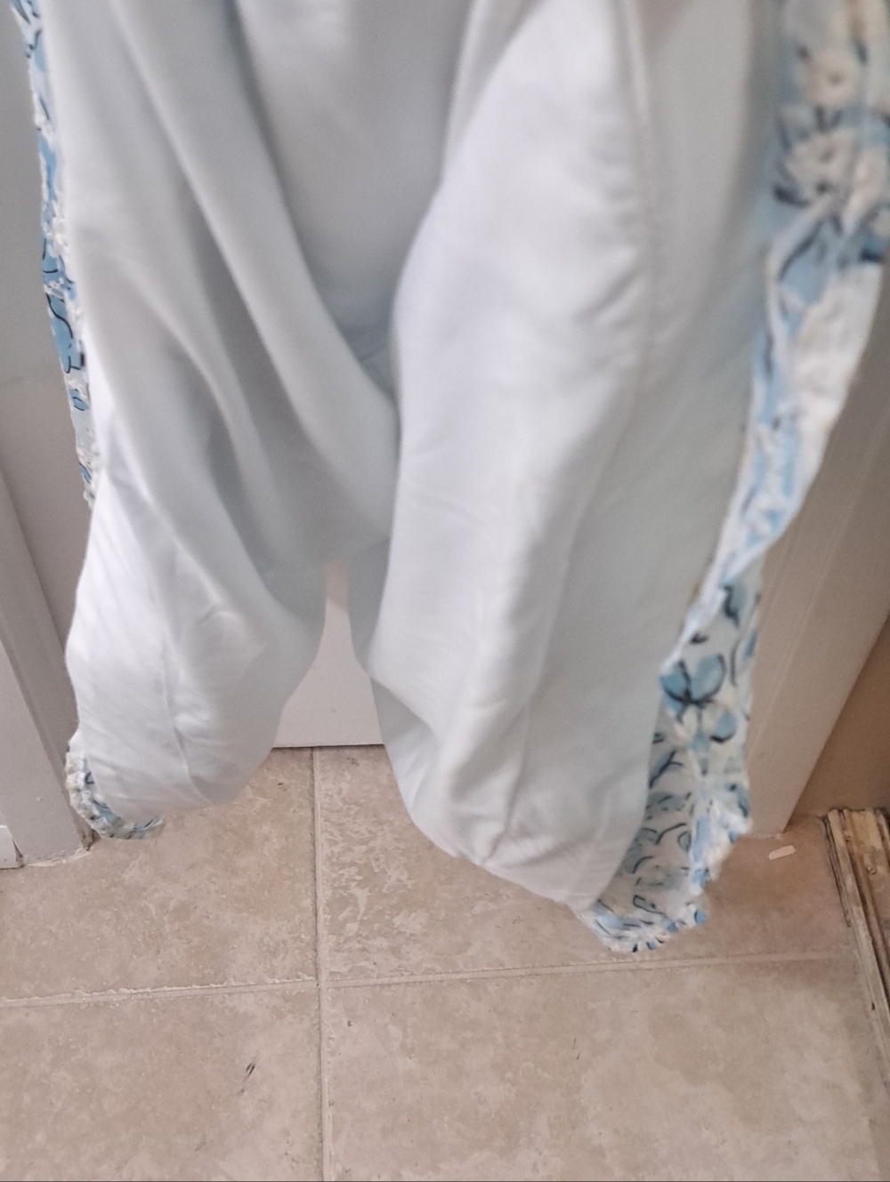 Badgley Mischka Blue&White Floral Eyelet Hi Low Maxi Dress . Sz6 LNWOT - Picture 11 of 12